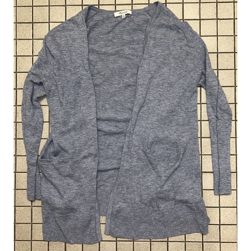 Madewell Womens Size XS Open Cardigan Blue Long Sleeve Pockets